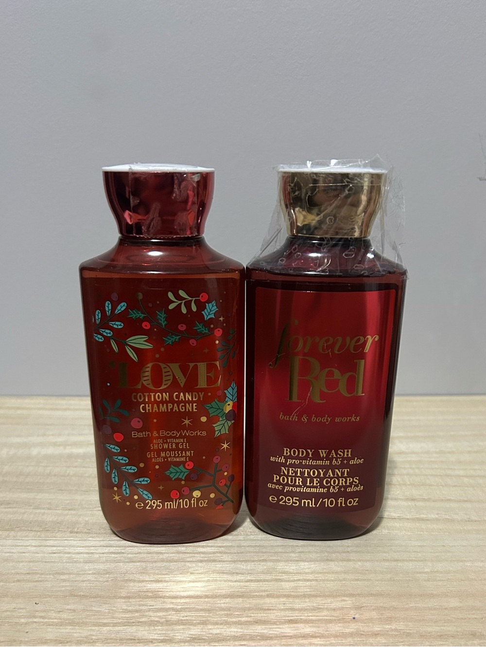 NEW Bath & Body Works LOVE Cotton Candy Champagne + Forever Red Body Wash